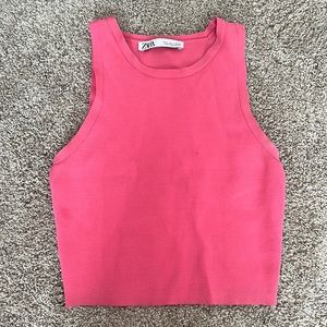 Zara high neck pink tank top Small